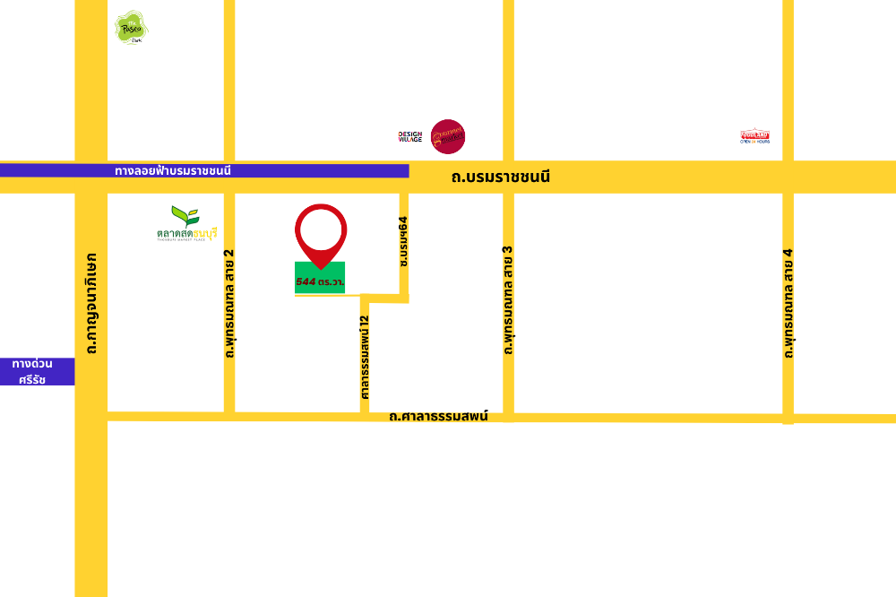 ขายที่ดินพุทธมณฑล ศาลายา : ขายที่ดินแปลงสวย เพียง 5นาทีถึงตลาดสดธนบุรี แปลงรูปสี่เหลี่ยมผืนผ้า ติดถนน 2 ด้าน 544ตร.วา. เข้าออกได้ทั้งจาก บรม64 และ ศาลาธรรมสพน์12