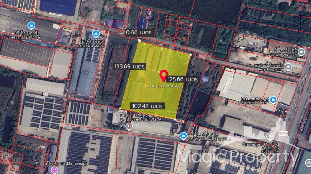 For SaleLandMahachai Samut Sakhon : Purple Area Land for sale 8-1-15 Rai in Khlong Maduea 15 Krathum Baen, Samut Sakhon
