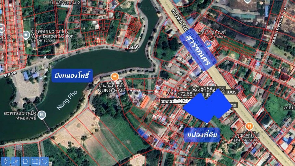 For SaleLandSaraburi : Land for sale, almost 5 rai, next to Wihan Daeng Post Office, Wihan Daeng community, Nong Suang, next to Suwannason Road, near Bueng Nong Pho, Saraburi