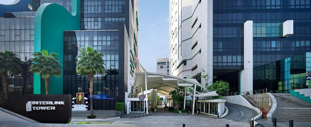 For RentOfficeBangna, Bearing, Lasalle : Office space for rent, on Bangna-Trad Road, Interlink Tower Building, Bangna, area 143.95 sq m., rental fee 86,370 baht*/month (600 baht per sq m.)