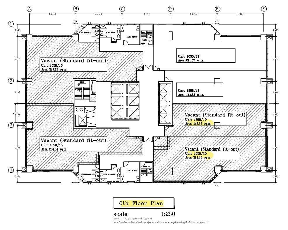 For RentOfficeBangna, Bearing, Lasalle : Office space for rent, on Bangna-Trad Road, Interlink Tower Building, Bangna, area 143.95 sq m., rental fee 86,370 baht*/month (600 baht per sq m.)