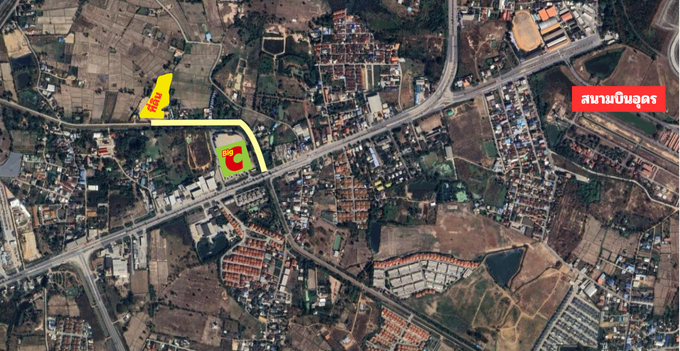 ขายที่ดินอุดรธานี : ที่ดิน8ไร่ ใกล้สนามบินอุดร เพียง2นาที หลังบิ๊กซีนาดี แปลงสวยหน้ากว้าง