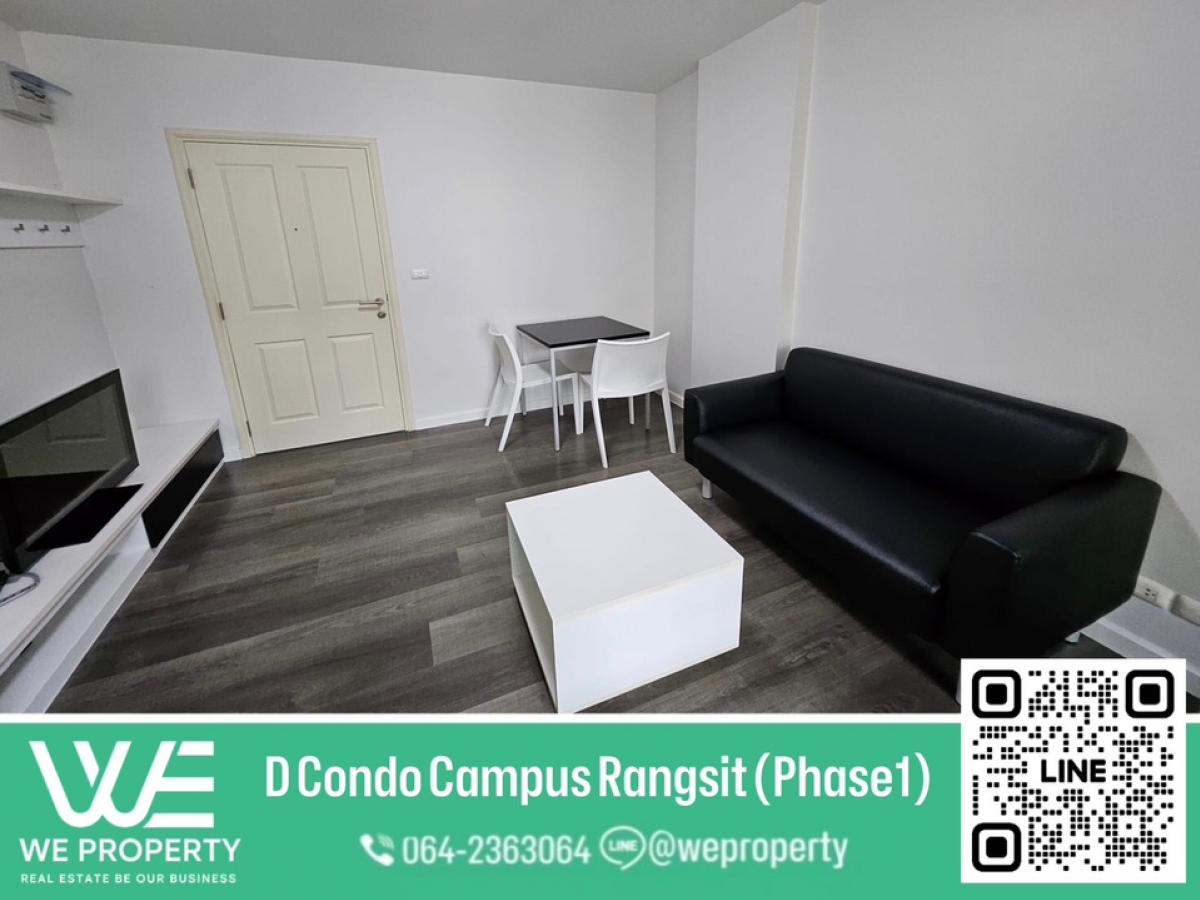 For SaleCondoPathum Thani,Rangsit, Thammasat : Beautiful room, complete furniture⭐️D Condo Campus Rangsit (Phase 1)