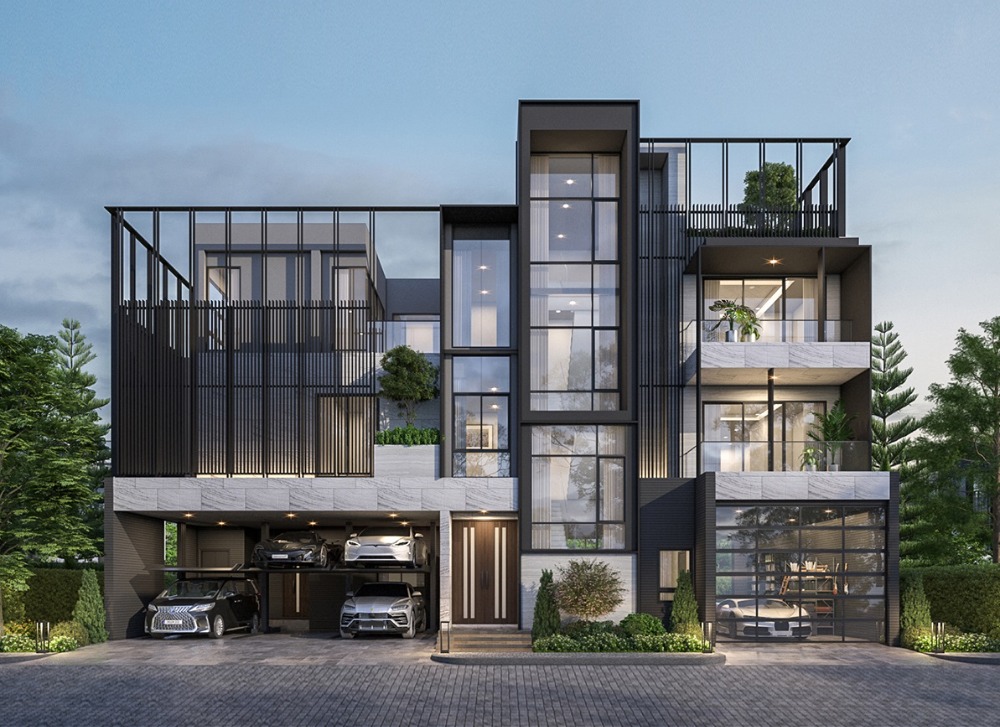 For SaleHouseYothinpattana,CDC : 95E1 Ultra Luxury Single House🏡✨Exquisite-V Size 842 sq.m. 100 sq.wa. | 4 bedrooms, 7 bathrooms, 5 parking spaces, starting at 100 MB Contact to make an appointment to view Tel.0922635410 (Earth)