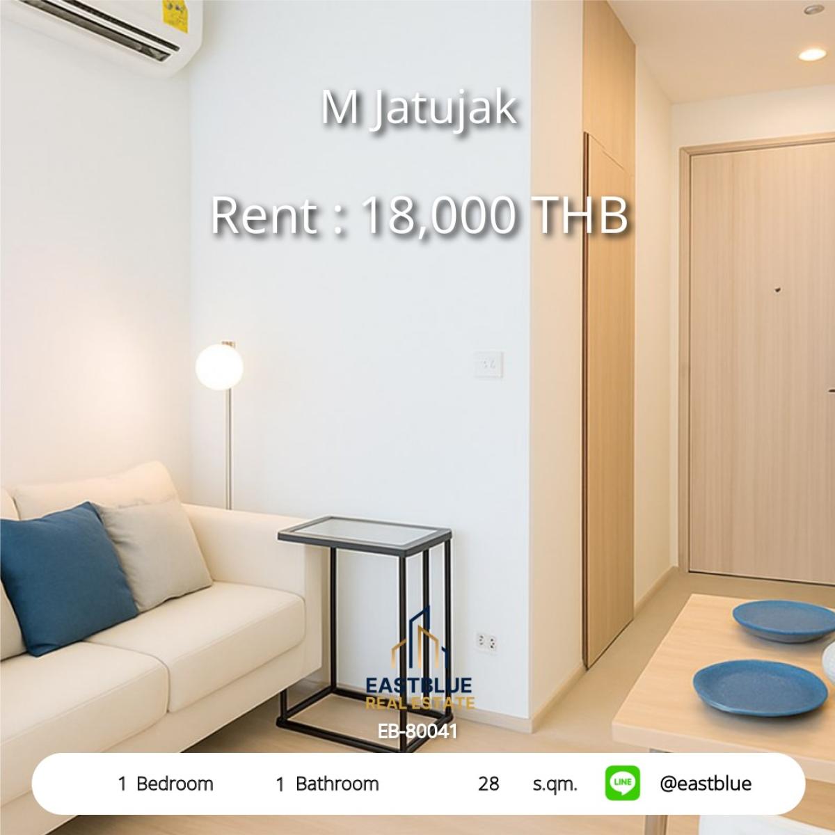 For RentCondoSapankwai,Jatujak : Rent a condo M Jatujak in the heart of Jatujak1 bedroom 18,000 baht/month near BTS/MRT, it's worth it!