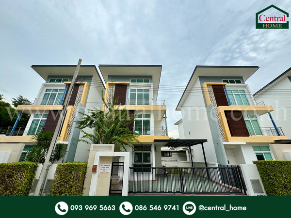 For SaleHousePhutthamonthon, Salaya : 3-storey home office, house behind the garden, Phutthamonthon Sai 4 - Phetkasem