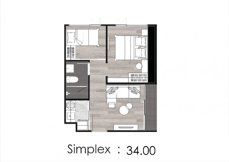 Sale DownCondoSamut Prakan,Samrong : Down payment for sale: Origin Plug & Play E22 Station, 4th floor (corner room), Simplex 1 Bed Plus (34.60 sq m), near BTS Sai Luat Station