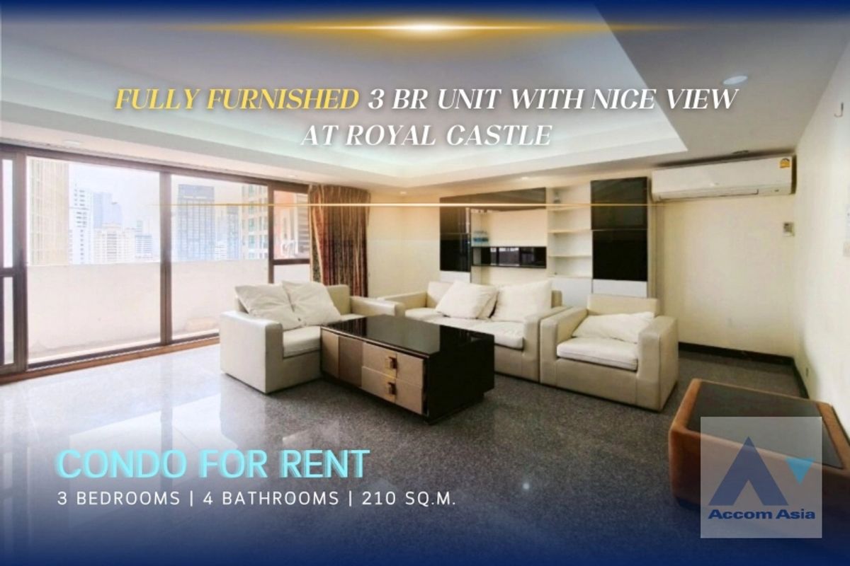 ให้เช่าคอนโดสุขุมวิท อโศก ทองหล่อ : 🔼 AccomA🔽 Elegant City View Residence in Classic Sukhumvit 39 at Royal Castle