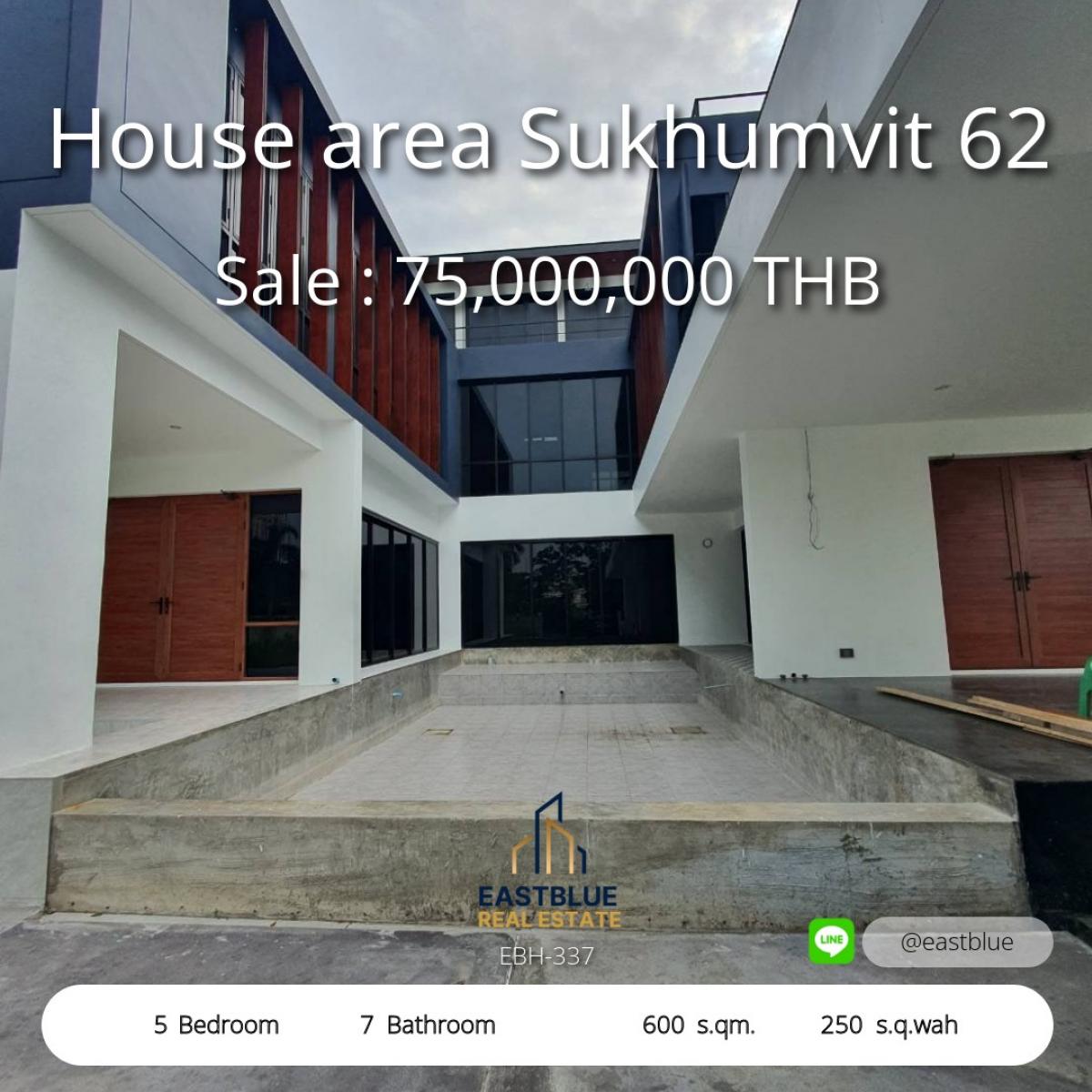 For SaleHouseOnnut, Udomsuk : Single house for rent, 3 floors, area 250 sq w, 350,000 THB per month