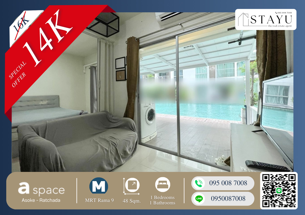 For RentCondoRama9, Petchburi, RCA : 🔥🔥This price is no longer available!! Whoever is fast, gets it!! If you miss it, you miss it!! If you are interested, please contact me quickly before the room is reserved because rooms in this zone go very fast!!🔥🔥