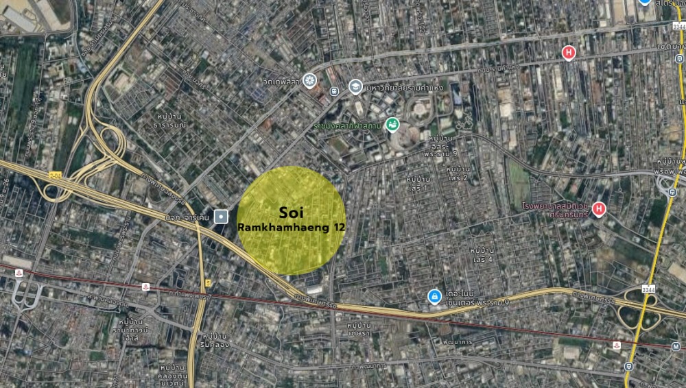 Urgent! House for sale with land, Soi Ramkhamhaeng 12, near The Mall