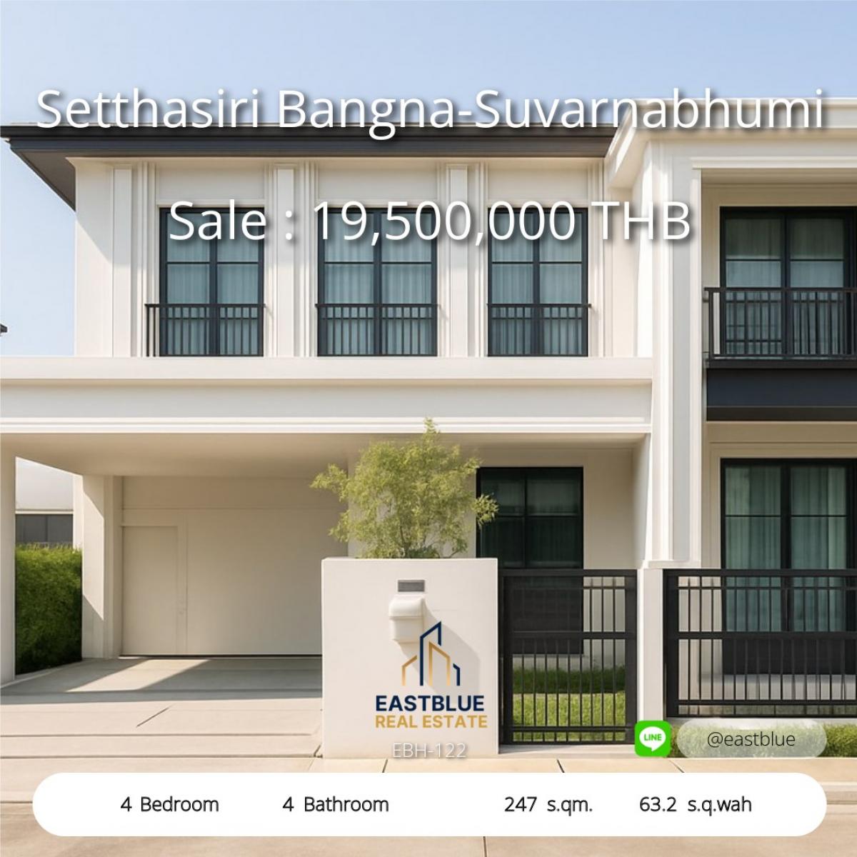 ขายบ้านลาดกระบัง สุวรรณภูมิ : 28/01/2026, Setthasiri Bangna-Suvarnabhumi บ้านหรู 4 ห้องนอน 4 ห้องน้ำ บ้านใหม่ ใกล้สนามบินสุวรรณภูมิ  ผ่อนสบายทุกงวด