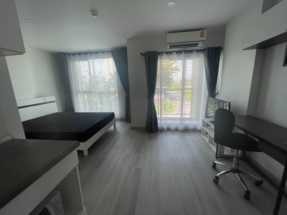 For RentCondoBangna, Bearing, Lasalle : 🌳Beautiful room for rent Lumpini place bamgna km.3 (Lumpini Place Bangna km.3) 1 studio 🛁 1 bathroom, size 23 sq m., Building A, 2nd floor ✨ Price 7,500 baht ✨ Near Central Bang Piang, 500 meters, ready to move in