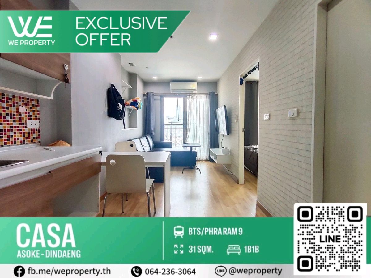 For SaleCondoRama9, Petchburi, RCA : There is a clip🎞️Never rented out, best price⭐Casa Condo Asoke-Dindaeng (Casa Condo Asoke Dindaeng)