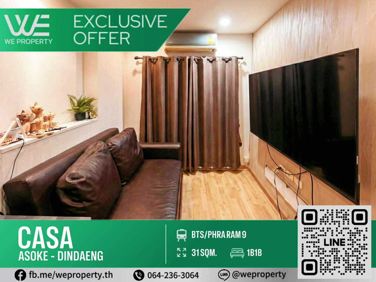 For SaleCondoRama9, Petchburi, RCA : There is a clip🎞️Never rented out, best price⭐Casa Condo Asoke-Dindaeng (Casa Condo Asoke Dindaeng)