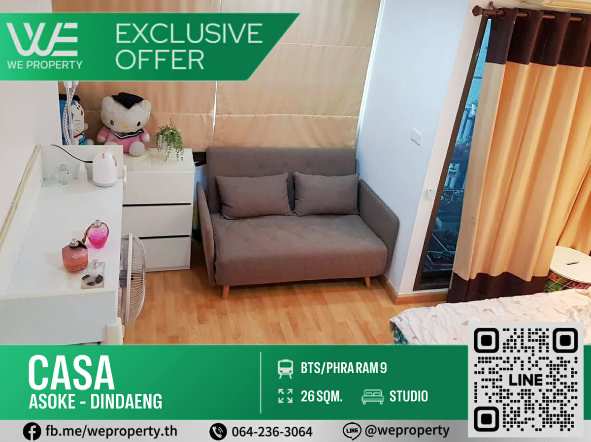 For SaleCondoRama9, Petchburi, RCA : There is a clip🎞️Never rented out, best price⭐Casa Condo Asoke-Dindaeng (Casa Condo Asoke Dindaeng)
