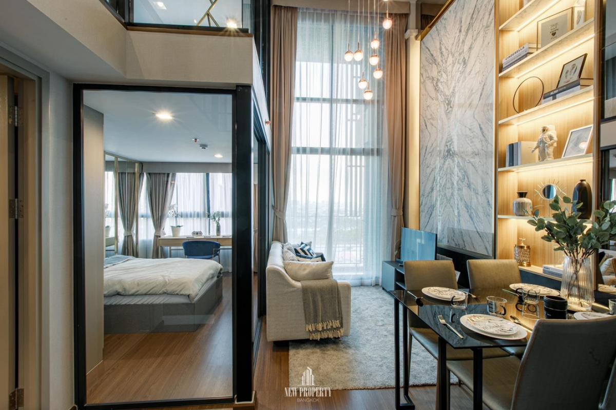 For SaleCondoRama9, Petchburi, RCA : Ideo Rama 9 Aspire Rama 9, new room, ready to move in, easy installments 16,000/month, free down payment, can apply for a loan and get money left, fully furnished