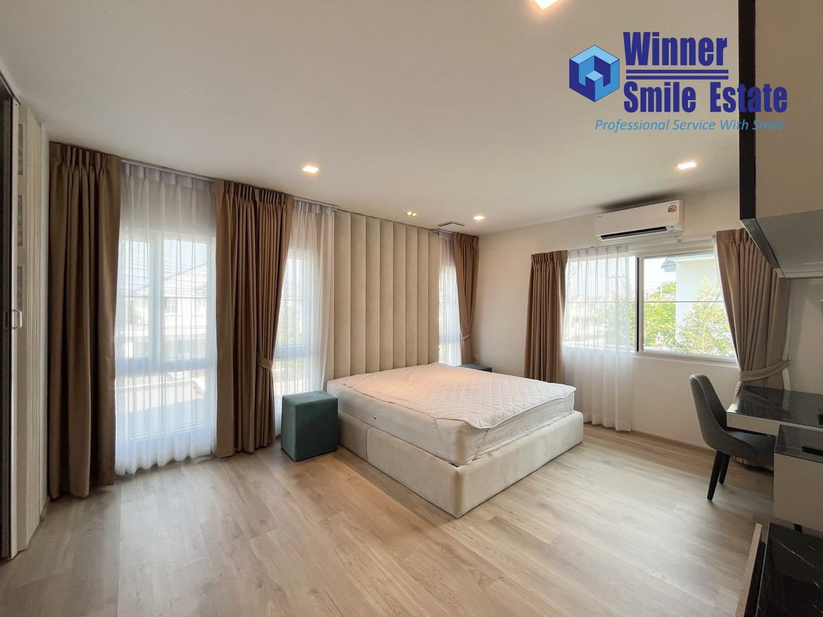 For RentHouseBangna, Bearing, Lasalle : For rent, single house, Villaggio 2 Srinakarin - Bangna, location near Mega Bangna, beautiful house, fully decorated, convenient transportation