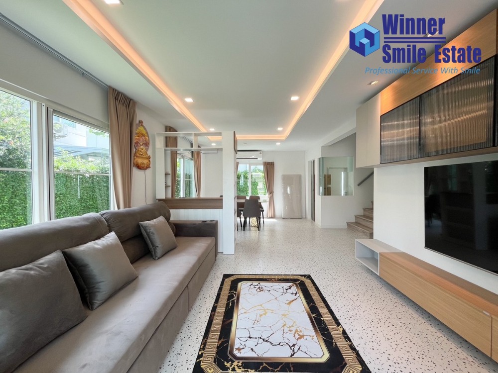 For RentHouseBangna, Bearing, Lasalle : For rent, single house, Villaggio 2 Srinakarin - Bangna, location near Mega Bangna, beautiful house, fully decorated, convenient transportation