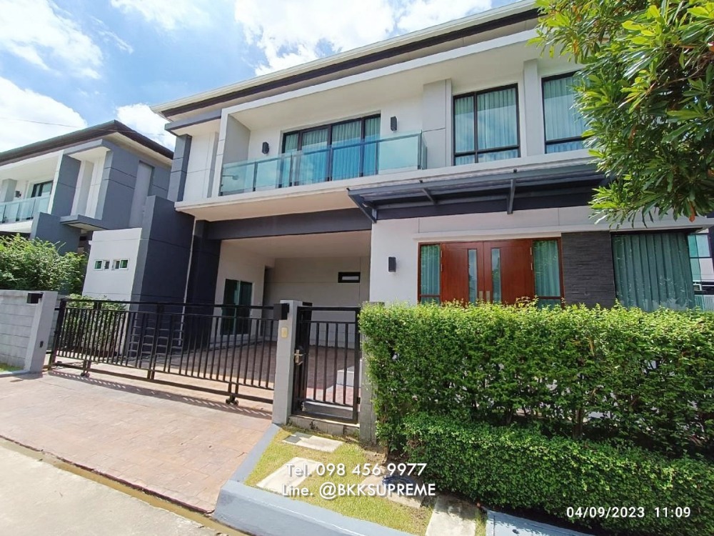 For RentHouseBangna, Bearing, Lasalle : (For rent) ** Single house, The City Bangna, Km. 7, near Mega Bangna, corner house, very private **