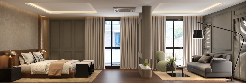 For SaleHouseSukhumvit, Asoke, Thonglor : Newly built single house for sale, 3 bedrooms + maid's room, with private swimming pool, beautifully decorated, fully furnished, Soi Ekkamai-Petchburi-Rama 9, near expressway