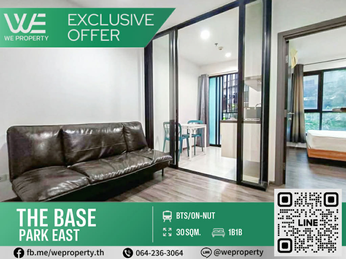 For SaleCondoOnnut, Udomsuk : North, beautifully decorated room⭐The Base Park East (The Base Park East Sukhumvit 77)