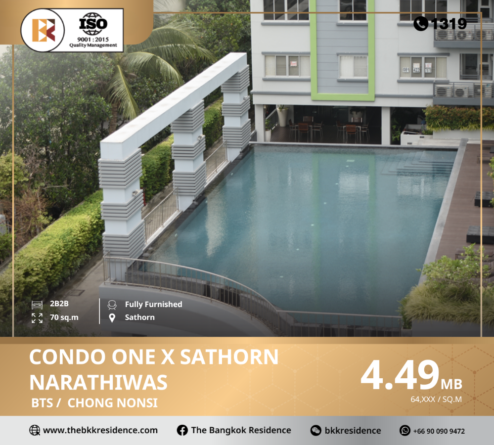 For SaleCondoSathorn, Narathiwat : Condo One X Sathorn Narathiwas Near BTS Chong Nonsi