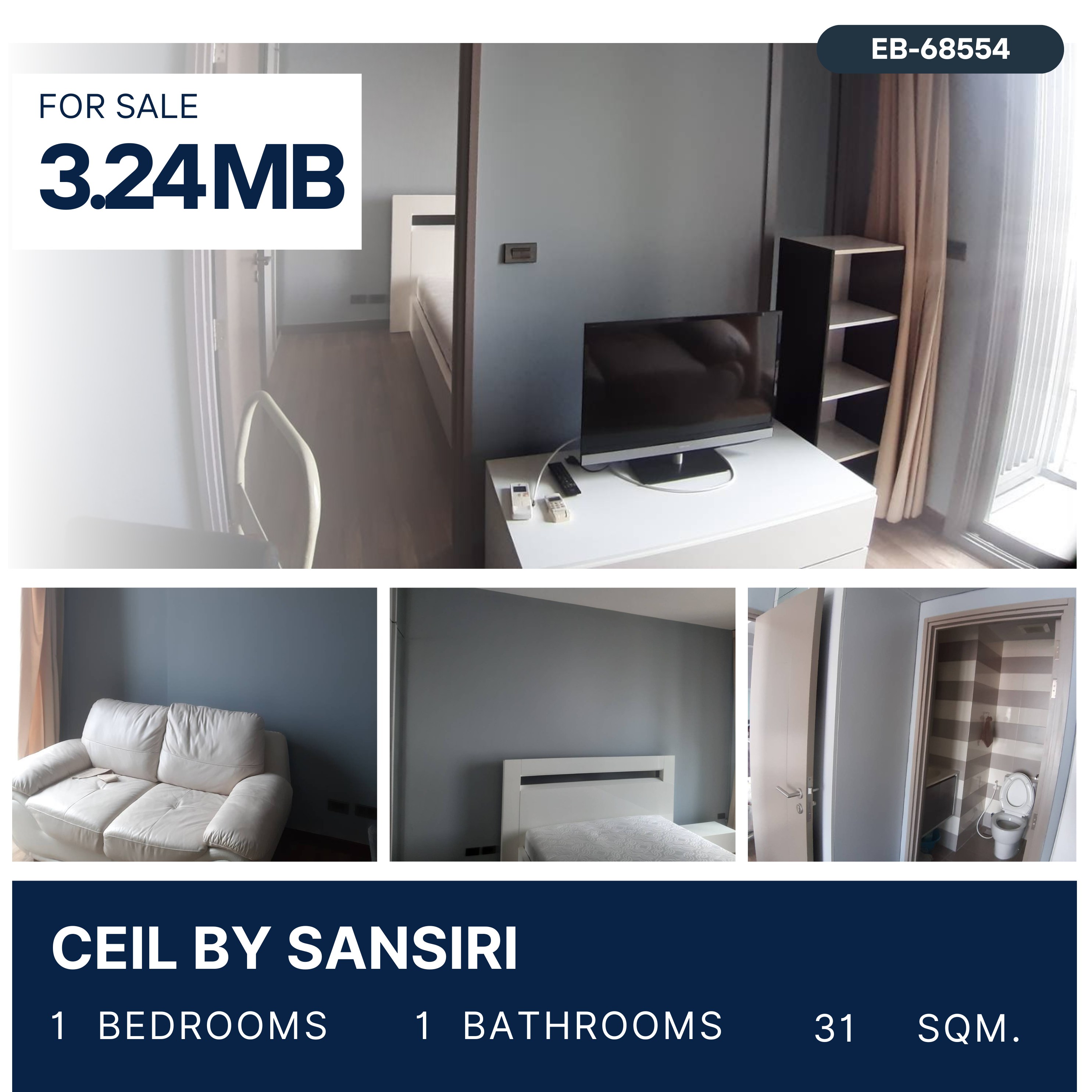 ขายคอนโดสุขุมวิท อโศก ทองหล่อ : Ceil by Sansiri ปล่อยเช่าดีมาก ทำเลใจกลางเอกมัย เฟอร์ครบ ราคาดี 3.24 MB.