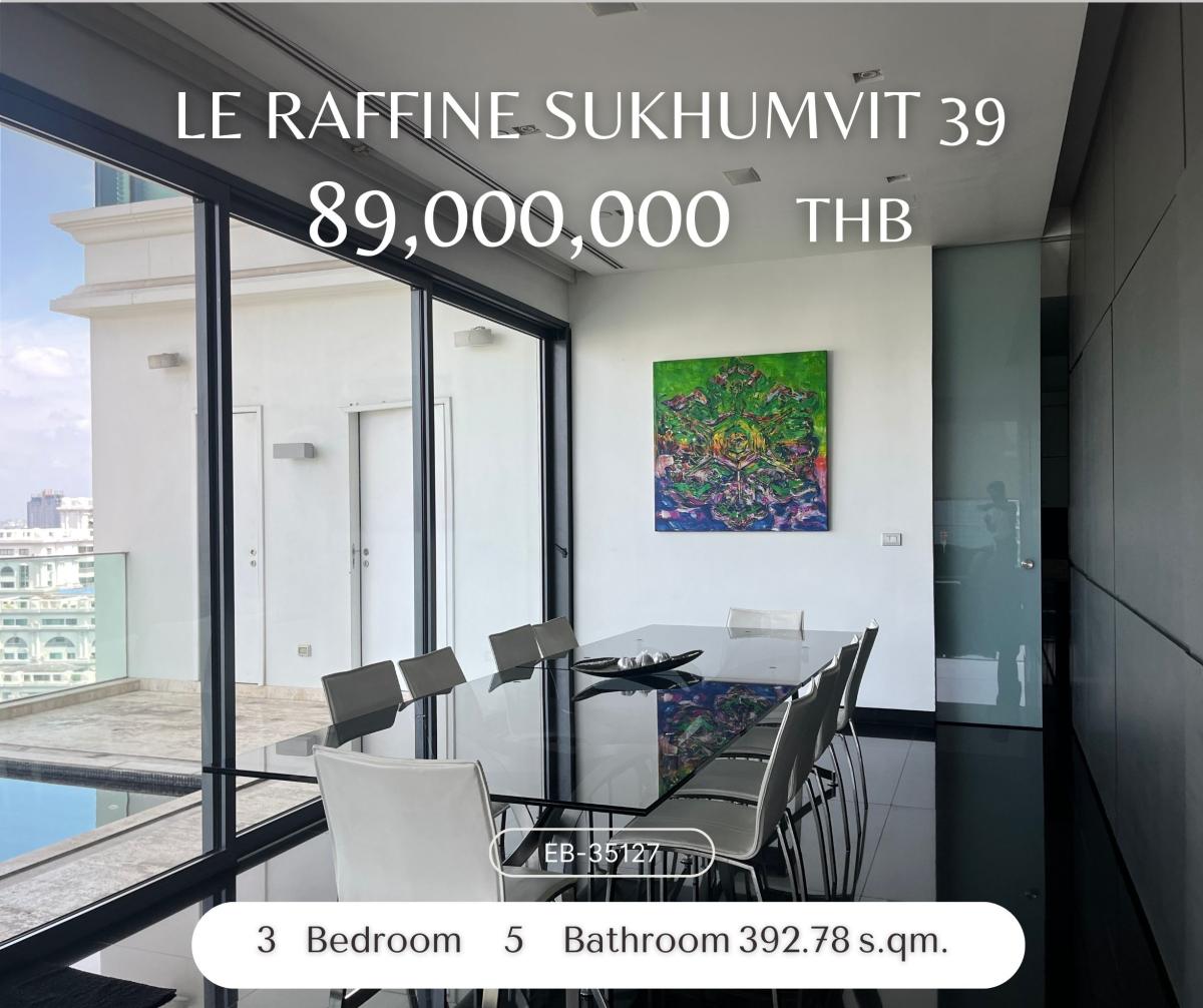 ขายคอนโดสุขุมวิท อโศก ทองหล่อ : Rare to find! extra large size 3 bedrooms in heart of Phromphong area, high floor, clear view, fully furnished with private swimming pool
