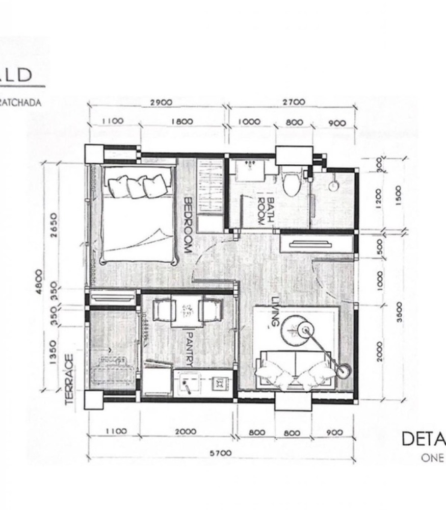 For SaleCondoRatchadapisek, Huaikwang, Suttisan : S-EMRD107 Condo for sale, Emerald Residence Ratchada, 7th floor, city view, 29.8 sq m., 1 bedroom, 1 bathroom, 2.29 million, 064-959-8900