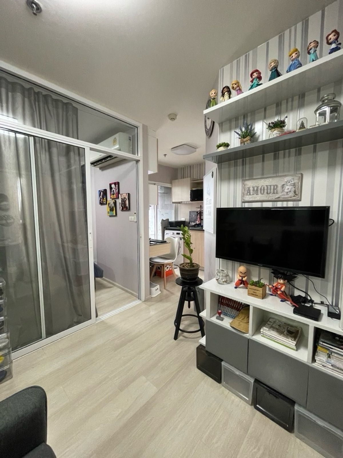 For SaleCondoRattanathibet, Sanambinna : Aspire Rattanathibet 1, swimming pool view, beautifully decorated room, complete furniture + electrical appliances, ready to move in, selling for 1.65 million baht, aspire rattanatibet