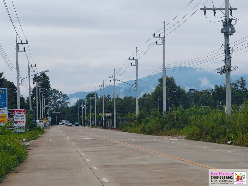 For SaleLandChiang Mai : Land for sale on main road, Mae Rim, Chiang Mai size 13 rai, Near Si-Boon-Rueang Intersection Summit Green Valley Golf Course, Wat Pa Dara Phirom, 76 x 268 meters deep, 35,000 baht/sq.wa.