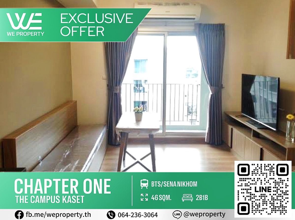 For SaleCondoKasetsart, Ratchayothin : Good view, beautiful room, never rented out, fully furnished⭐Chapter One The Campus (Chapter One The Campus Kaset)