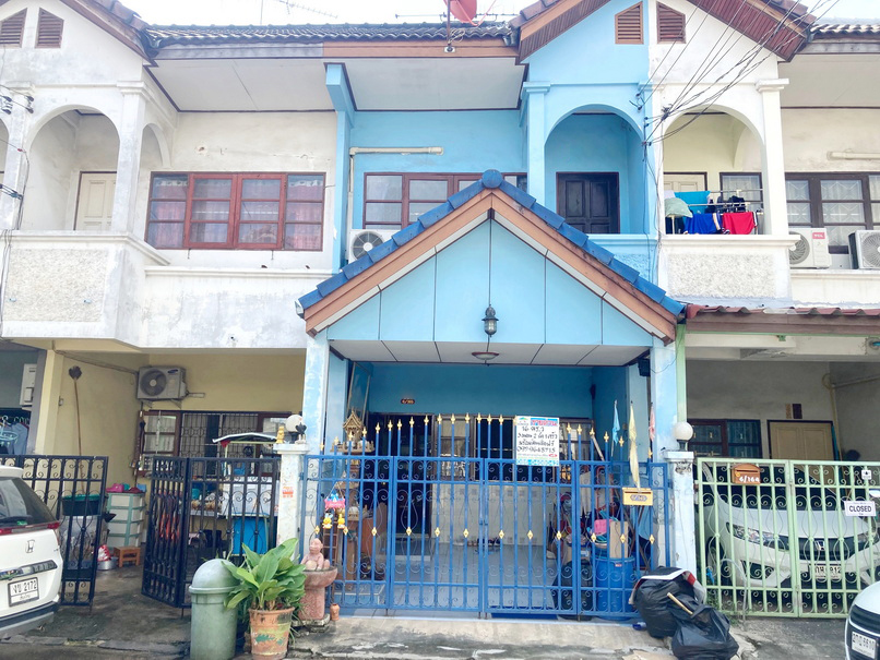For SaleTownhomeNawamin, Ramindra : 🚩H1217 Townhouse for sale, 16 square wah, Jinda Town Village, good location near fresh market, Soi Khubon 27, Intersection 58 (Ram Intra Km. 8)