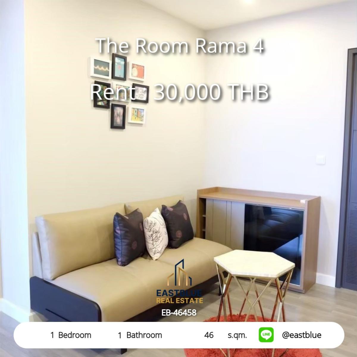 ให้เช่าคอนโดสยาม จุฬา สามย่าน : แต่งคอนโดใจกลางเมือง! The Room Rama 4 - ใกล้ BTS/MRT หัวลำโพง 
1 ห้องนอน 46 ตร.ม. พร้อมสิ่งอำนวยความสะดวกครบครัน ค่าเช่า 30,000 บาท/เดือน