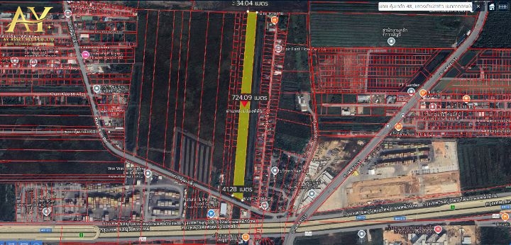 For SaleLandLadkrabang, Suwannaphum Airport : Land for sale on Khumklao Road, area 15-3-84 rai, near Soi Khumklao 57, near the entrance and exit of Chalongkrung Road, opposite the King Mongkuts Institute of Technology Ladkrabang.