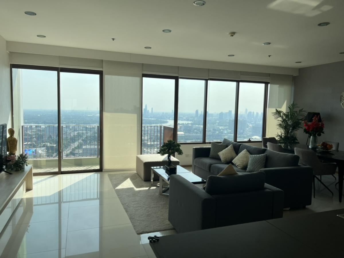 For RentCondoSukhumvit, Asoke, Thonglor : The Emporio Place 3 BR + 1 Maid Rm & 5 Bathrooms with Balcony, High floor 37 130k