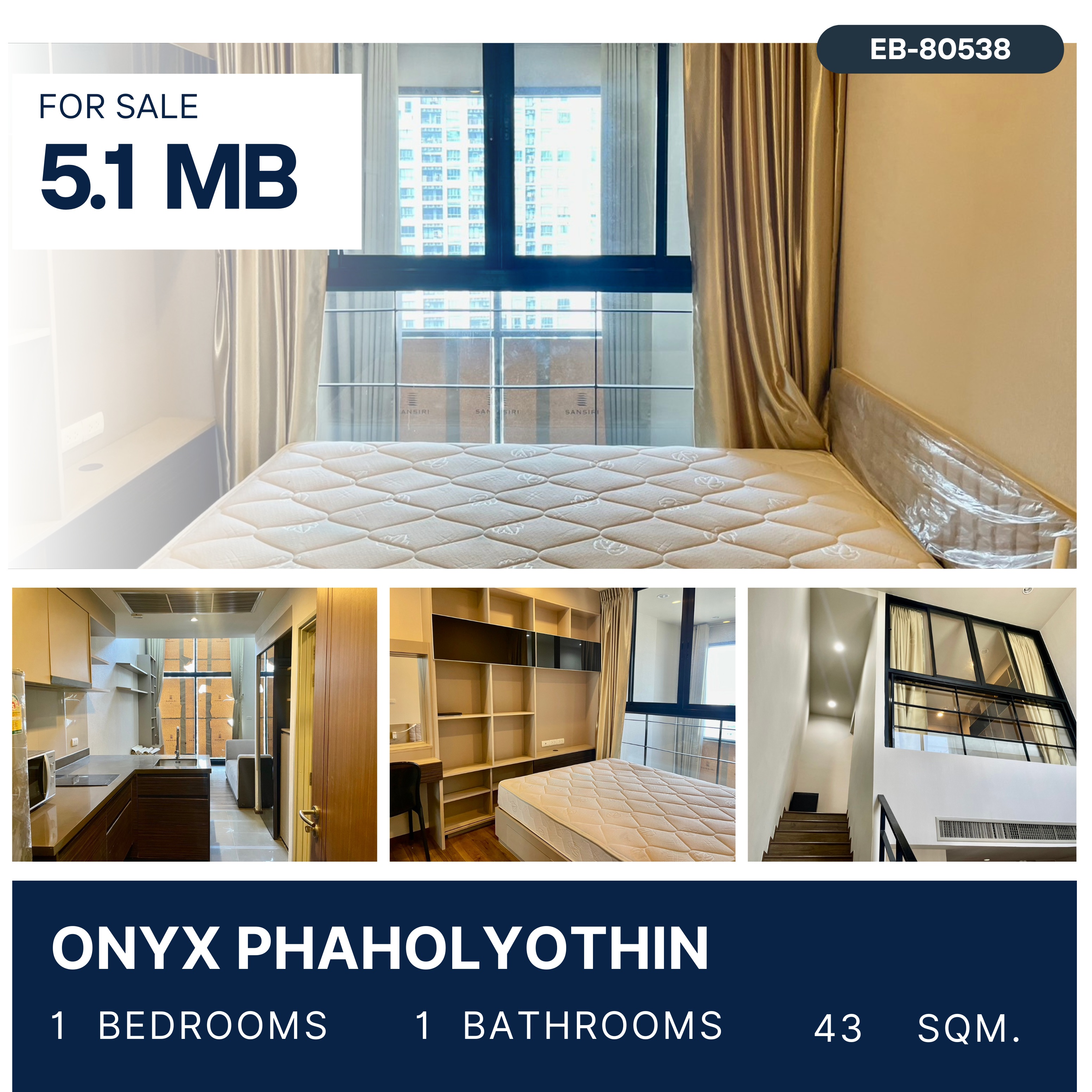 For SaleCondoSapankwai,Jatujak : ONYX Phaholyothin ห้องสวย สภาพดี ไม่เคยปล่อยเช่า ใกล้รถไฟฟ้า เดินทางสะดวก โครงการนี้ปล่อยเช่าดีมาก