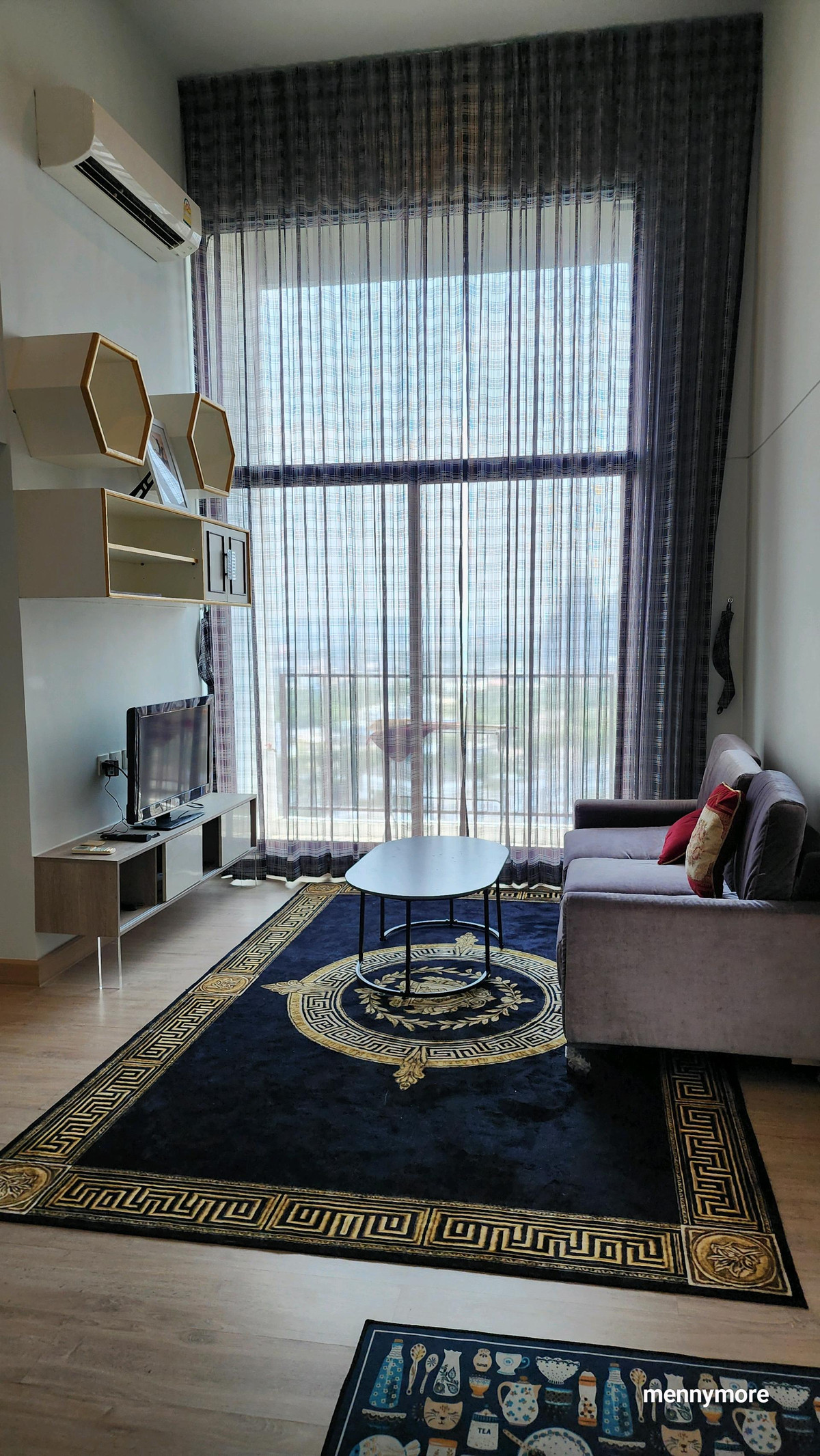 For RentCondoRattanathibet, Sanambinna : Condo for rent, duplex room, 3 bedrooms, 2 bathrooms, 1 kitchen, near the Ministry of Public Health, large size 79 sq m. Condo Knightsbridge Duplex Tiwanon, near MRT Ministry of Public Health, only 60 meters, corner room, private, high floor, open view, n