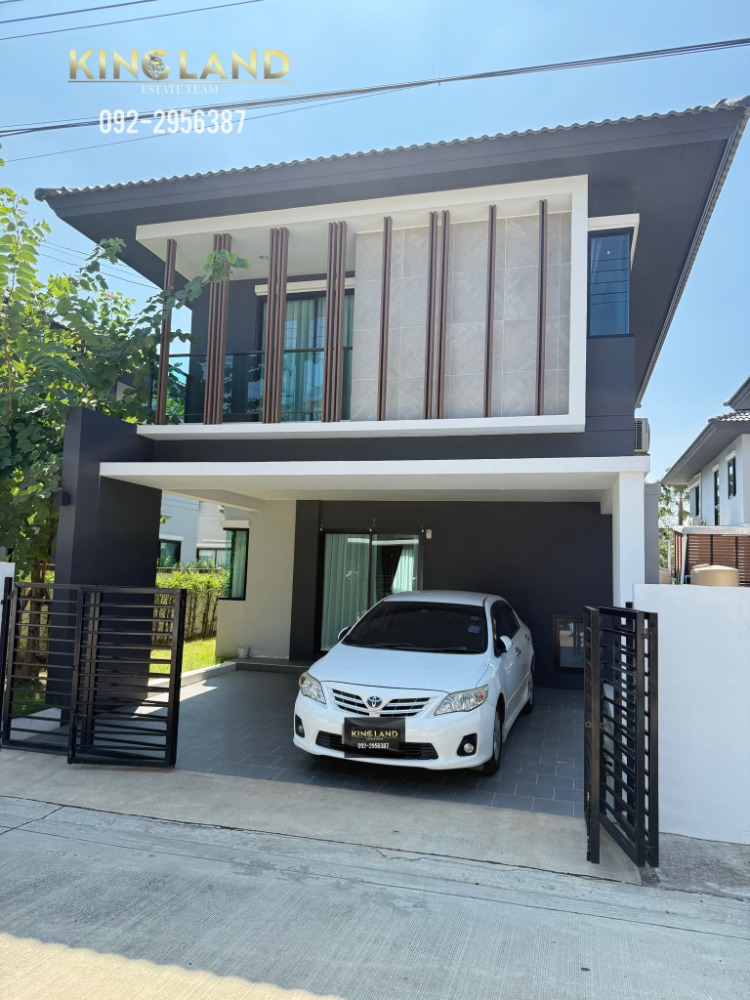 For RentHousePathum Thani,Rangsit, Thammasat : 🏠#For rent, twin house, single house style, 2 floors, NC On Green Palm Park 2 NC On Green Palm Park with furniture, area 145 sq m., 3 bedrooms, 3 bathrooms 📣Rental price 27,000/month📣