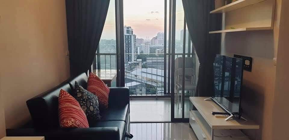 For RentCondoOnnut, Udomsuk : For rent!! IDEO Mix Sukhumvit 103, next to Udomsuk BTS Station, 16th floor, Building A, view of the BTS station, decorated in a modern style, well-controlled color tones, price only 12,000 baht/month!!