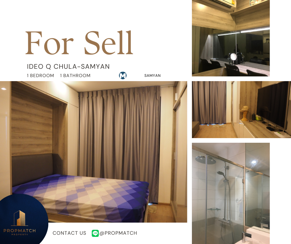 ขายคอนโดสยาม จุฬา สามย่าน : ขายคอนโด Ideo Q chula-samyan ราคาดีสุด ใกล้ MRT Samyan ห้อง studio