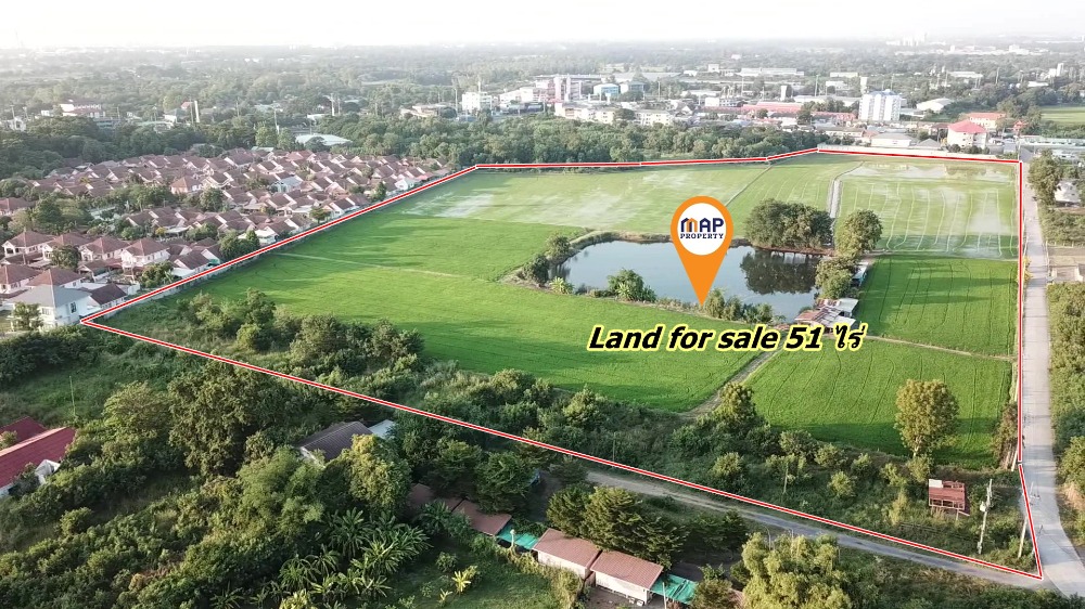 For SaleLandSaraburi : Land for sale, large plot, in the middle of the market, Nong Khae District, 51 rai, Saraburi Province