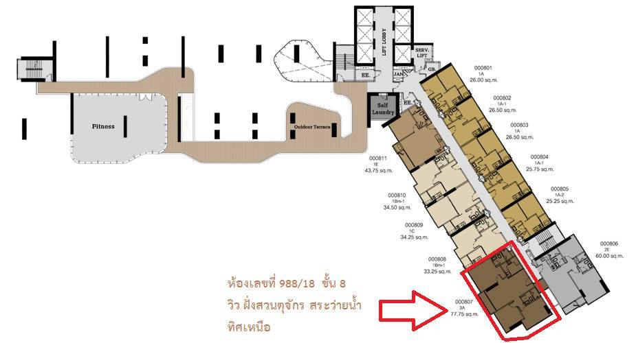 ขายคอนโดสะพานควาย จตุจักร : For sale The Line Jatujak-Morchit  พร้อมอยู่ (S15-35193)