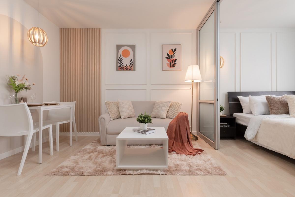 For SaleCondoNawamin, Ramindra : For sale: D Condo Ramintra, beautiful room, fully furnished, good location, near expressway