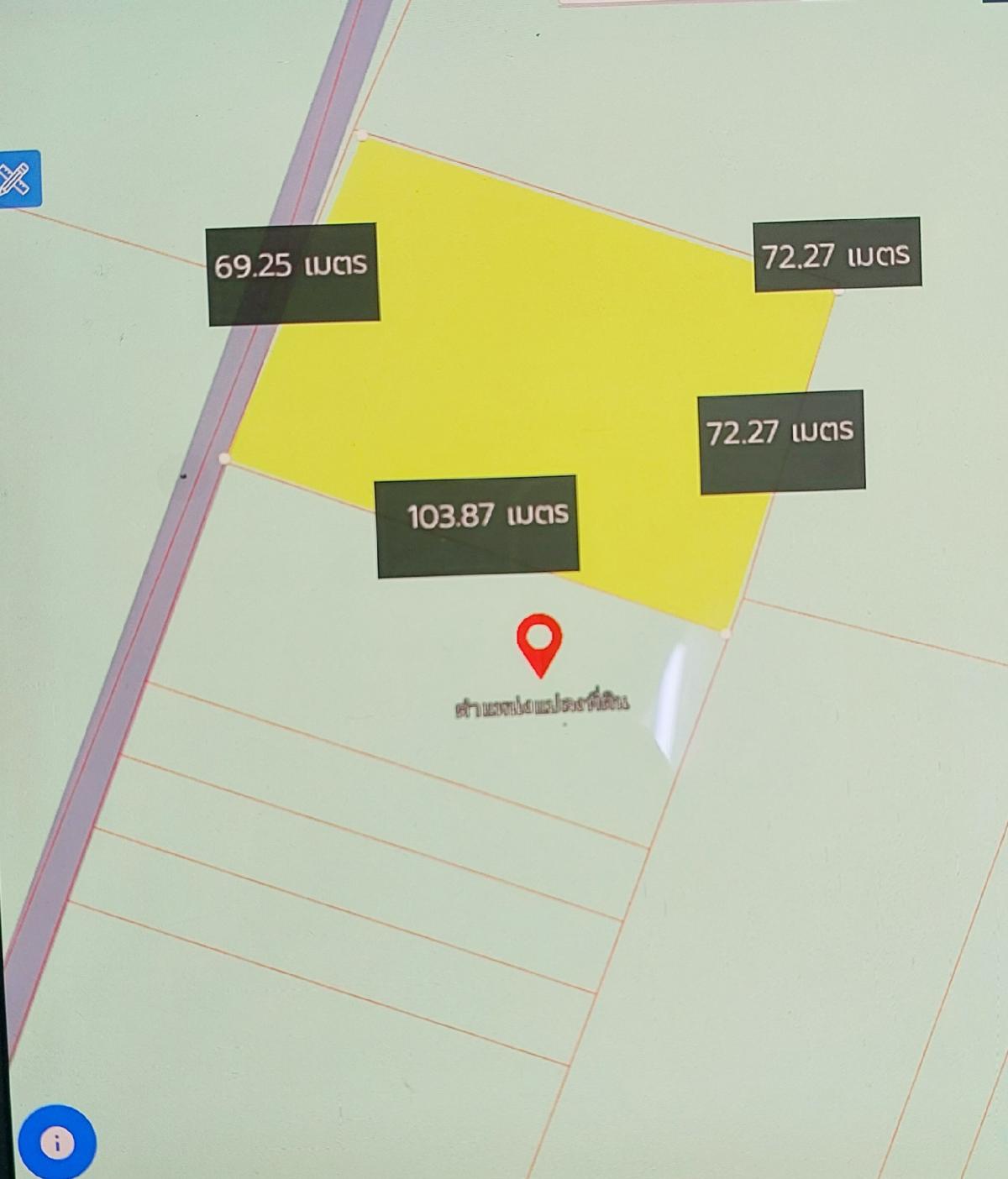 For SaleLandMin Buri, Romklao : Land for sale, 8 rai, purple pattern, next to Soi Khlong Nakhon Nuea, Khet 7, 7-8 meter wide road, 2-3 km into Soi, price 4.2 million per rai, whole plot 33.5 million baht