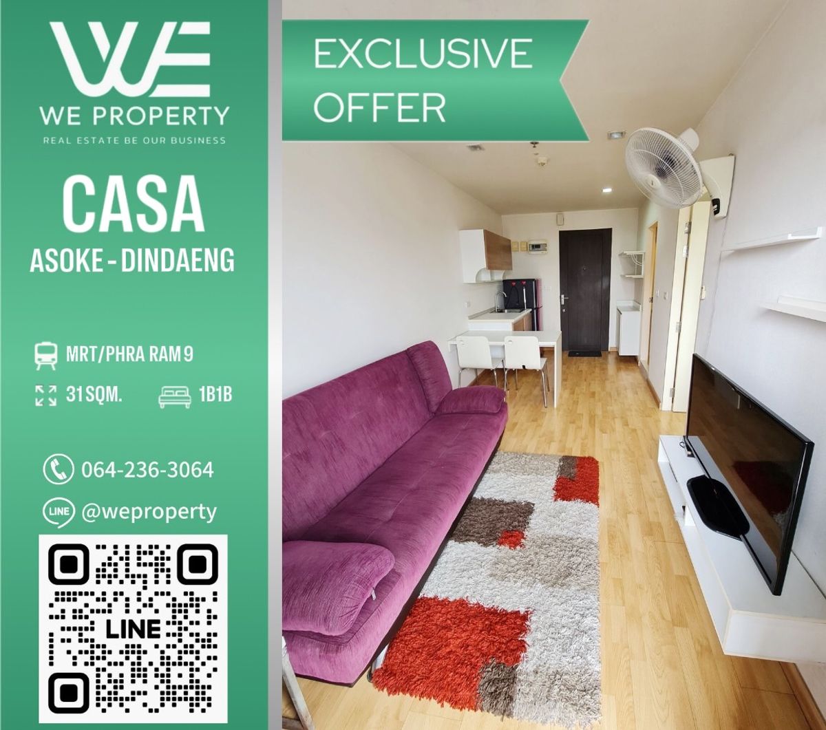 ขายคอนโดพระราม 9 เพชรบุรีตัดใหม่ RCA : ห้องสวยเฟอร์ฯครบ ราคาดี⭐Casa Condo Asoke - Dindaeng (คาซ่า คอนโด อโศก - ดินแดง)