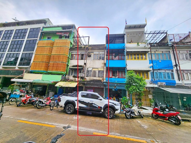 ให้เช่าอาคารพาณิชย์เยาวราช บางลำพู : ศาลเจ้าพ่อเสือ ให้เช่าอาคารพาณิชย์ 4ชั้น-ดาดฟ้า พระนคร ถ.ข้าวสาร MRT สามยอด1.5 กม. 4นอน 2น้ำ จอดรถได้ ใหม่ 22ตรว. 260ตรม. แหล่งชุมชน