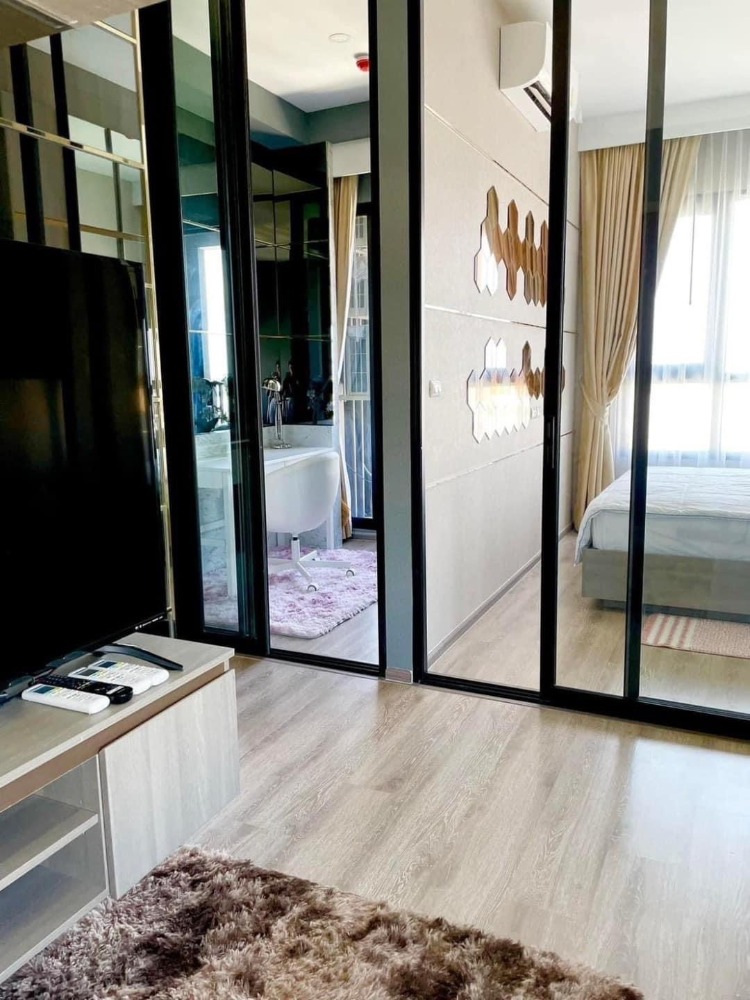 For RentCondoOnnut, Udomsuk : 🚝 Rent Knightsbridge Prime Onnut, good corner room, 180 degrees, beautiful room, complete, ready to enter at 23,000 baht