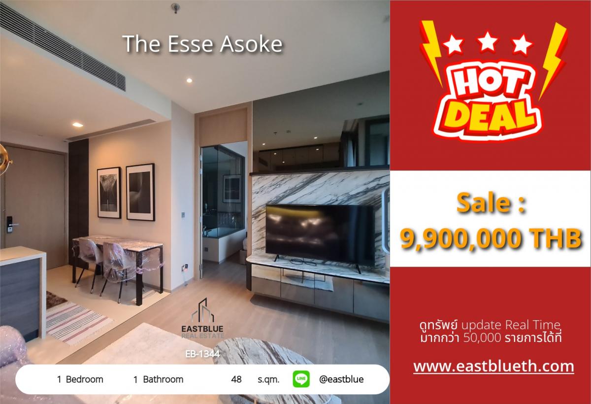 For SaleCondoSukhumvit, Asoke, Thonglor : Luxury condo in the heart of Asoke, 1 bedroom, 48 sq.m.Close to BTS/MRT with special amenities!